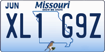 MO license plate XL1G9Z