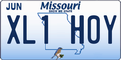 MO license plate XL1H0Y