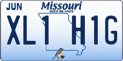 MO license plate XL1H1G
