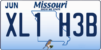 MO license plate XL1H3B