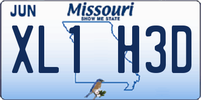 MO license plate XL1H3D