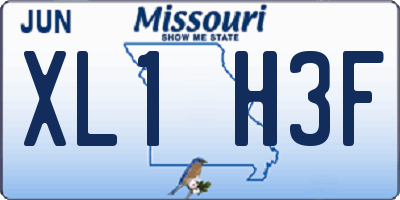 MO license plate XL1H3F