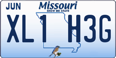 MO license plate XL1H3G