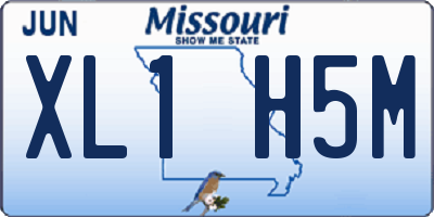 MO license plate XL1H5M