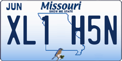 MO license plate XL1H5N