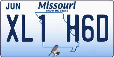 MO license plate XL1H6D