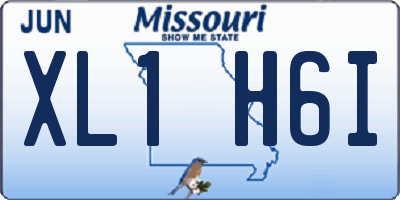 MO license plate XL1H6I