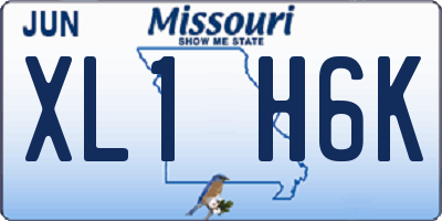MO license plate XL1H6K