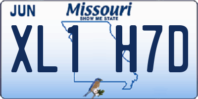 MO license plate XL1H7D