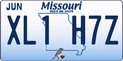 MO license plate XL1H7Z