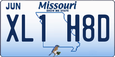 MO license plate XL1H8D