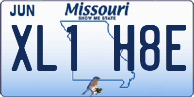 MO license plate XL1H8E