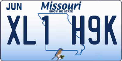 MO license plate XL1H9K