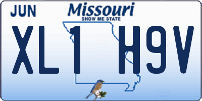 MO license plate XL1H9V