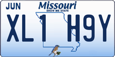 MO license plate XL1H9Y