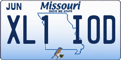 MO license plate XL1I0D