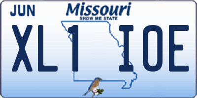 MO license plate XL1I0E
