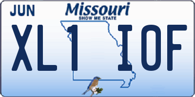 MO license plate XL1I0F