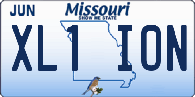 MO license plate XL1I0N