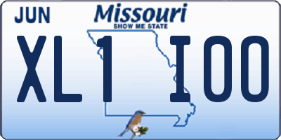 MO license plate XL1I0O