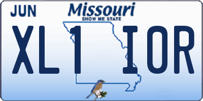 MO license plate XL1I0R