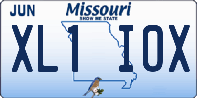 MO license plate XL1I0X