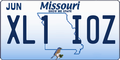 MO license plate XL1I0Z