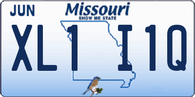 MO license plate XL1I1Q