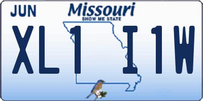 MO license plate XL1I1W