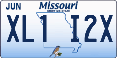 MO license plate XL1I2X