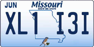 MO license plate XL1I3I