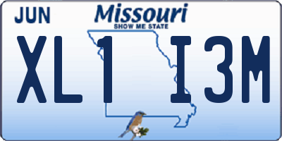 MO license plate XL1I3M