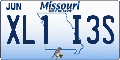 MO license plate XL1I3S