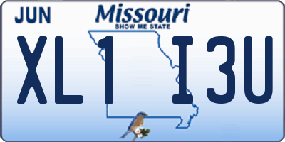 MO license plate XL1I3U
