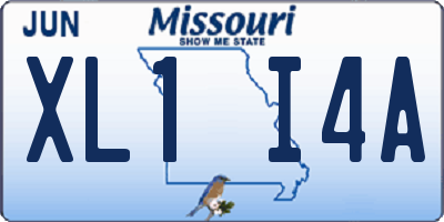 MO license plate XL1I4A