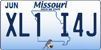 MO license plate XL1I4J