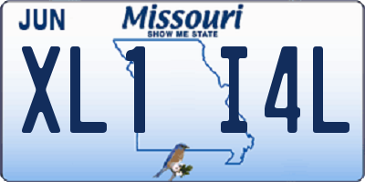 MO license plate XL1I4L