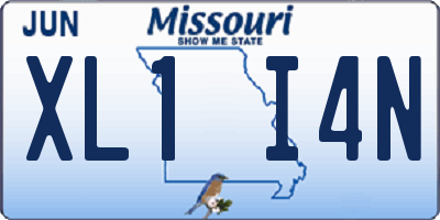 MO license plate XL1I4N