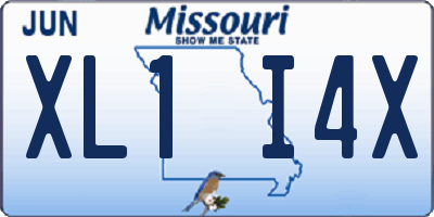MO license plate XL1I4X