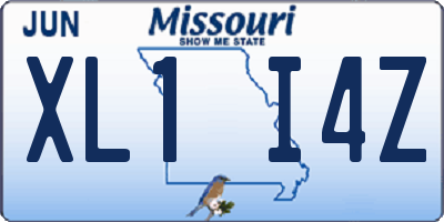 MO license plate XL1I4Z