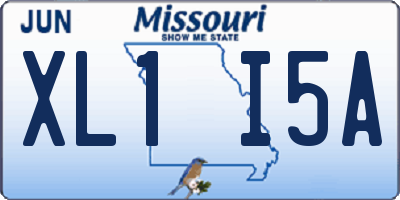 MO license plate XL1I5A