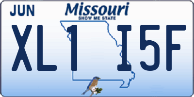 MO license plate XL1I5F