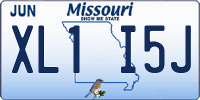 MO license plate XL1I5J