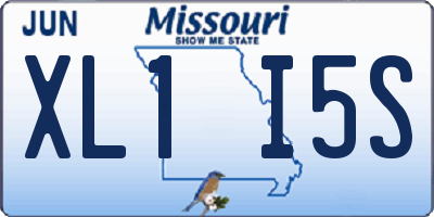 MO license plate XL1I5S