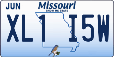 MO license plate XL1I5W