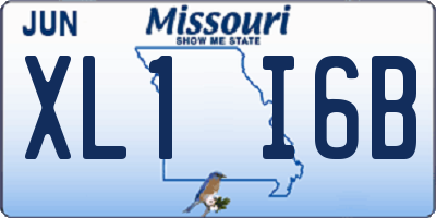 MO license plate XL1I6B