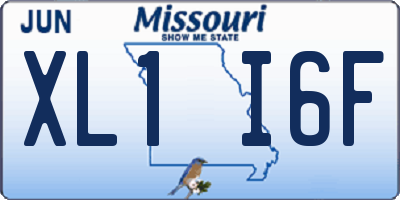 MO license plate XL1I6F