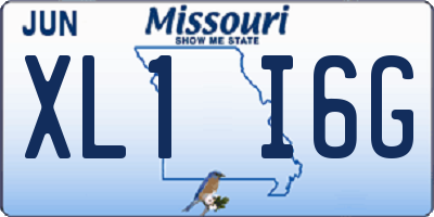 MO license plate XL1I6G