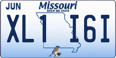 MO license plate XL1I6I