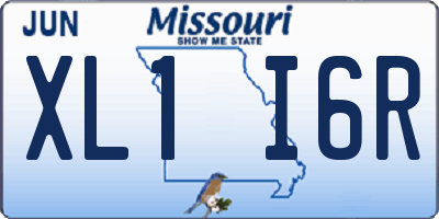 MO license plate XL1I6R